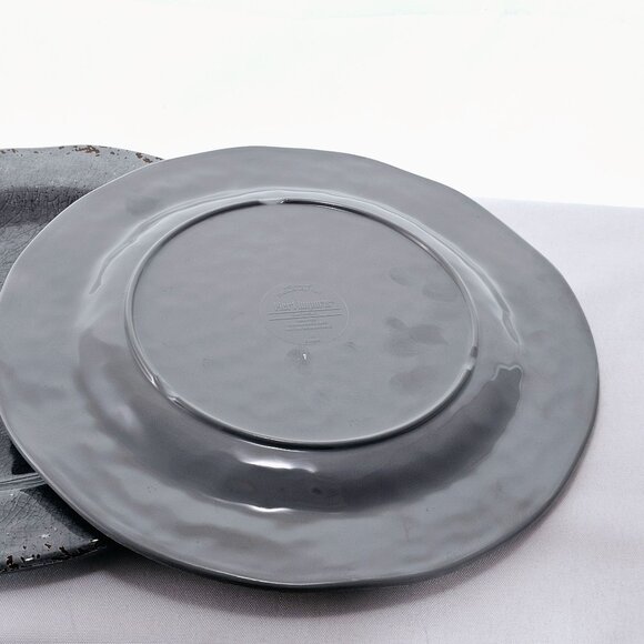 Pier 1 Carmelo Melamine Salad Plate 8.5" set/2 Grey rustic crackle unbreakable - Picture 7 of 10